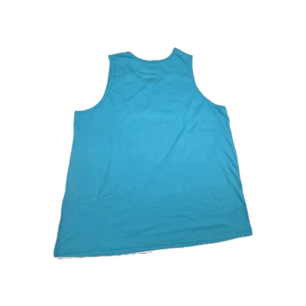 Peanuts Snoopy Woodstock Sunbathing Blue Tank Top XXL NWT Beach Theme Cartoon